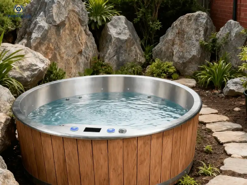 round stainless steel hot tub